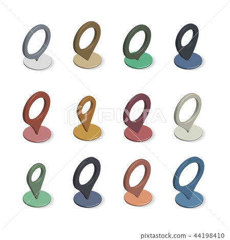 3D pointers for maps , vector illustration. 3D pointers for maps , vector illustration. 44198410