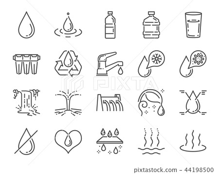 Water icon set. 44198500