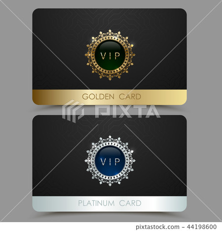 Vector golden and platinum VIP card template Vector golden and platinum VIP card template 44198600