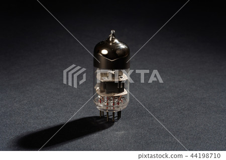 old vacuum tube on black background old vacuum tube on black background 44198710