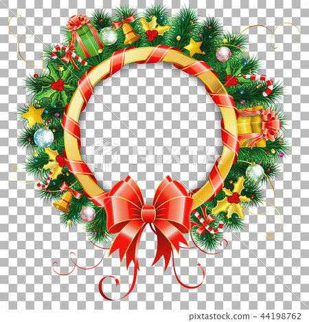Christmas and New Year Wreath Christmas and New Year Wreath 44198762
