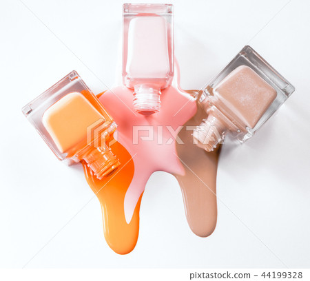 3 color nail Polish isolated on white background 3 color nail Polish isolated on white background 44199328