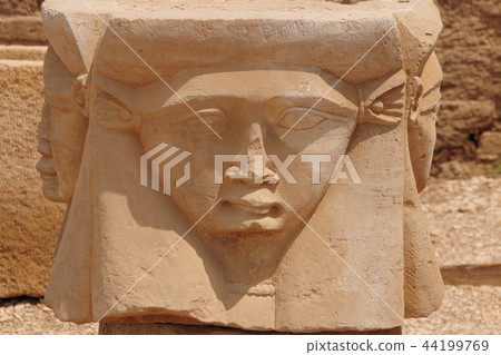 The head of the goddess Hathor. Egypt, Dendera The head of the goddess Hathor. Egypt, Dendera 44199769
