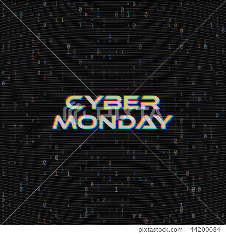 Vector Cyber monday Sale web banner on binary code 44200084