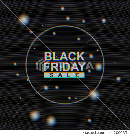 Vector Black Friday Sale banner Analog TV Glitch 44200085