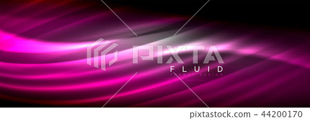 Neon glowing fluid wave lines, magic energy space light concept, abstract background wallpaper Neon glowing fluid wave lines, magic energy space light concept, abstract background wallpaper 44200170