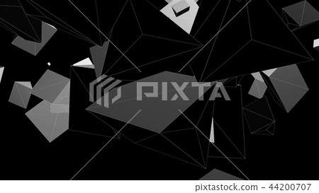 Wireframe abstract shapes, chaotic space, 3d rendering computer generated background Wireframe abstract shapes, chaotic space, 3d rendering computer generated background 44200707