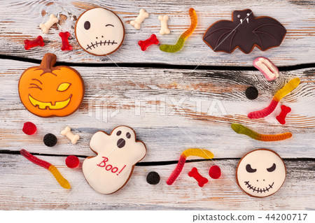 Frame from Halloween sweets with copy space. 44200717