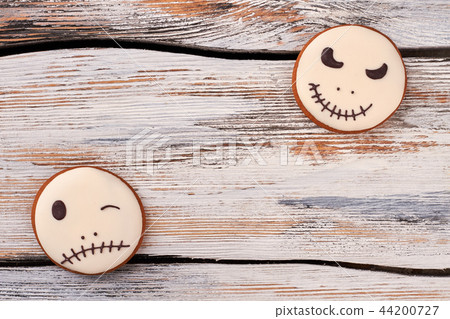 Jack Skellington cookies on vintage background. 44200727