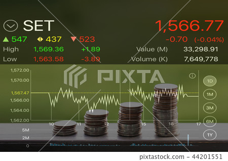 Row of coin for banking and finance concept  44201551