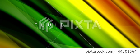 Wave fluid flowing colors motion effect, holographic abstract background. Vector illustration Wave fluid flowing colors motion effect, holographic abstract background. Vector illustration 44201564