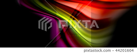 Rainbow fluid abstract shapes, liquid colors design, colorful marble or plastic wavy texture 44201604
