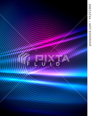 Neon glowing wave, magic energy and light motion background. Vector illustration Neon glowing wave, magic energy and light motion background. Vector illustration 44201966