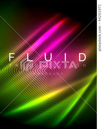 Neon glowing wave, magic energy and light motion background. Vector illustration Neon glowing wave, magic energy and light motion background. Vector illustration 44201971