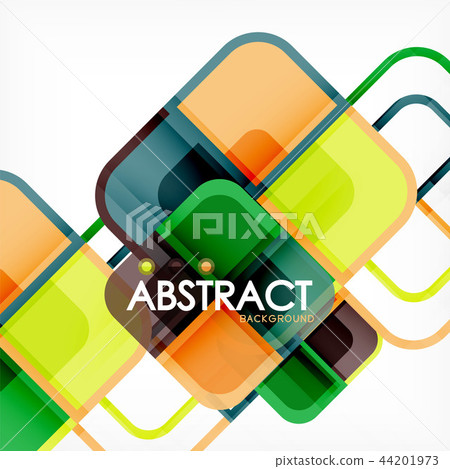 Colorful round squares modern geometric background 44201973