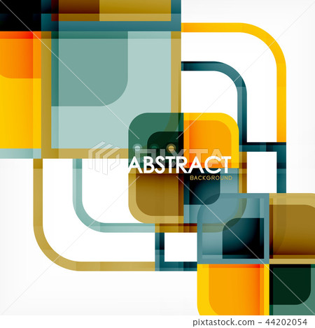 Colorful round squares modern geometric background 44202054
