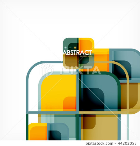 Colorful round squares modern geometric background 44202055