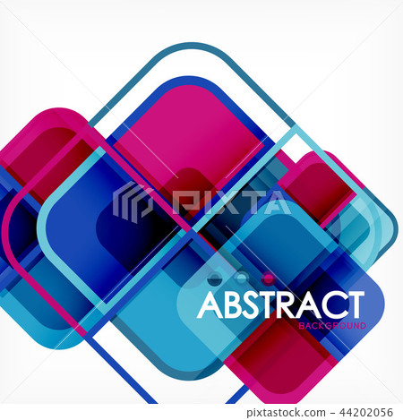 Colorful round squares modern geometric background Colorful round squares modern geometric background 44202056