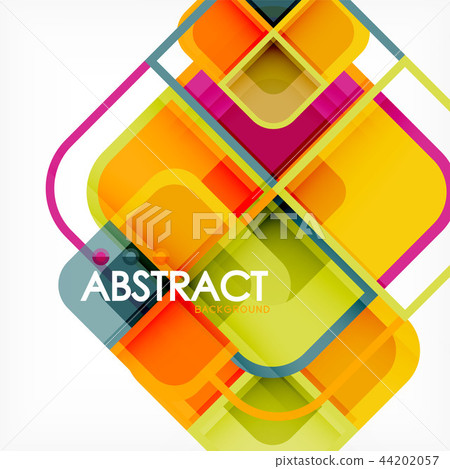 Square geometric abstract background, paper art design for cover design, book template, poster, cd 44202057