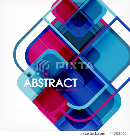 Colorful round squares modern geometric background Colorful round squares modern geometric background 44202061