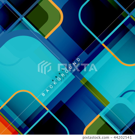 Colorful round squares modern geometric background Colorful round squares modern geometric background 44202541