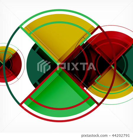 Creative circles geometric abstract background with 3d effect 44202791