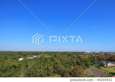 Aerial view from around 50m in the autumn villa area of Chosei village in Chiba prefecture 44205652