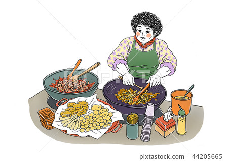 illustration, Korea, market 44205665