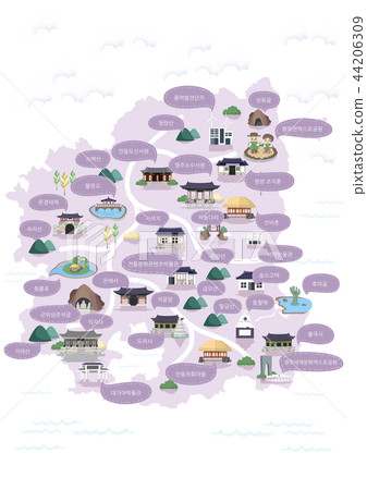 Korean Regional Map Vector Illustration 4 44206309