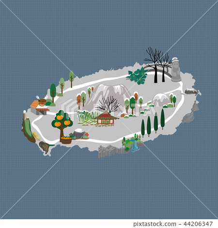 Winter in Jeju - vector illustration Winter in Jeju - vector illustration 44206347