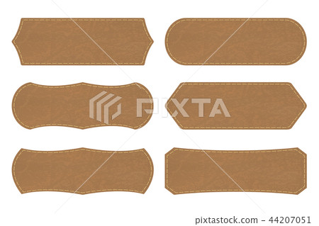 Set shapes of leather sign labels or leather  tag 44207051