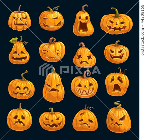 Halloween holiday party vector cartoon pumpkins 44208159