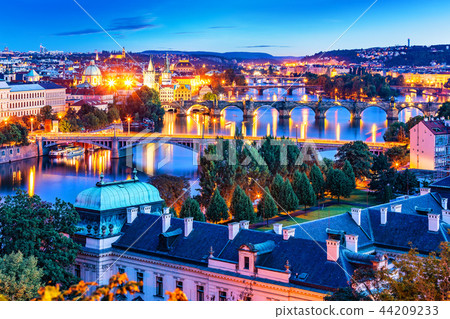 Evening scenery of Prague, Czech Republic 44209233