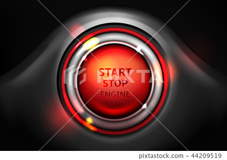 Start and stop engine vector car ignition button Start and stop engine vector car ignition button 44209519