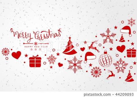 Christmas background with element icons banner Christmas background with element icons banner 44209893