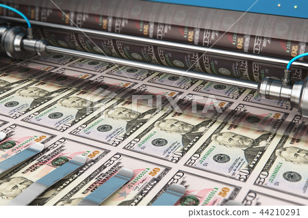 Printing 50 US dollar USD money banknotes 44210291