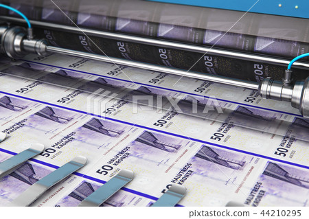Printing 50 DK Danish krona money banknotes 44210295