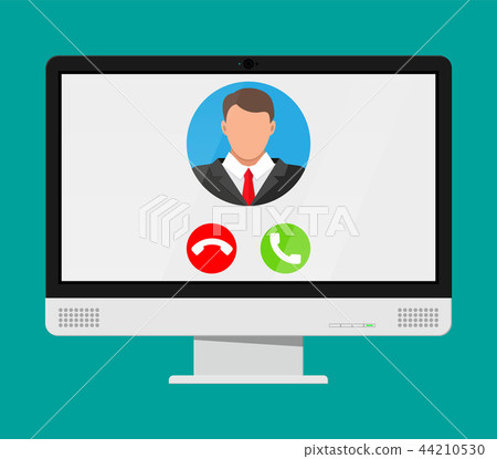 Incoming video call on computer 44210530
