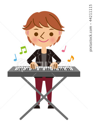 man playing keyboard clipart royalty