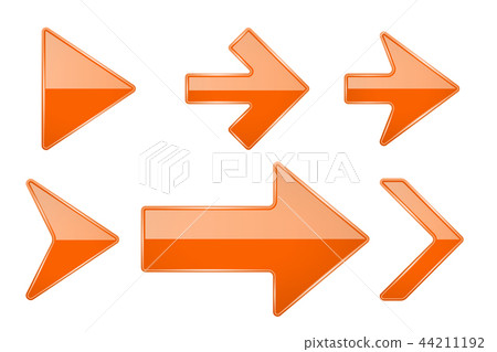 Orange arrows. Shiny 3d glass icons Orange arrows. Shiny 3d glass icons 44211192