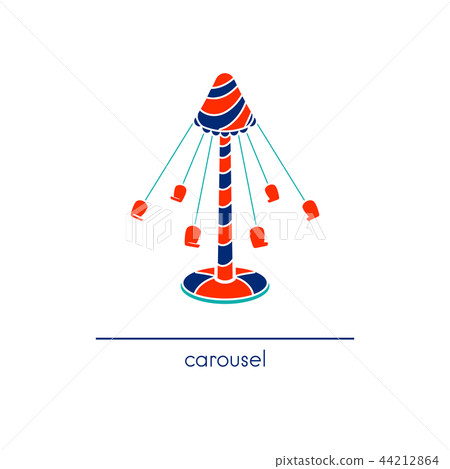 Line art Carousel. Amusement park vector icon Line art Carousel. Amusement park vector icon 44212864