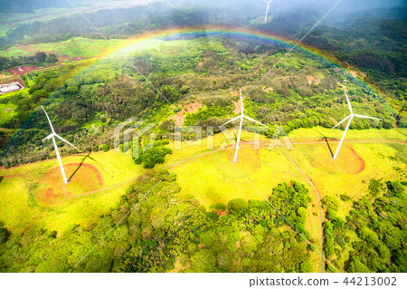 "Hawaii" Rainbow ring from the sky, Oahu "Aerial Photography" 44213002