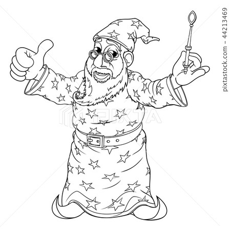 Wizard Outline Coloring Drawing 44213469