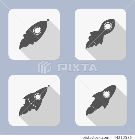 Rocket icons set on white background 44213586