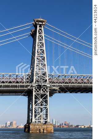 Pillar of Williamsburg Bridge in Manahattan, New York 44213614