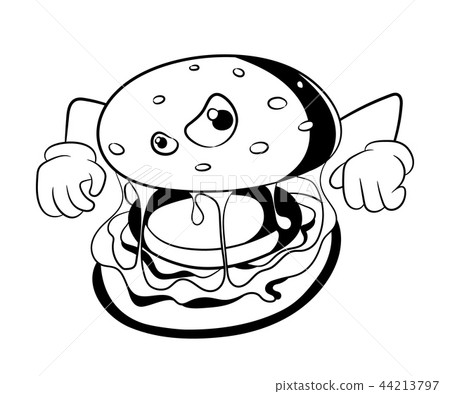 Fast food unhealthy eating concept black Fast food unhealthy eating concept black 44213797