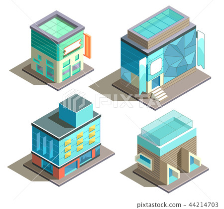 Vector isometric set of modern buildings - Stock Illustration [44214703 ...
