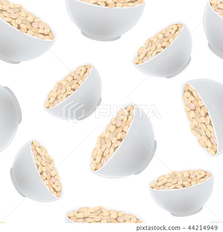 Realistic Detailed 3d Oatmeal Breakfast Seamless Pattern Background. Vector Realistic Detailed 3d Oatmeal Breakfast Seamless Pattern Background. Vector 44214949