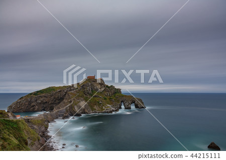 San Juan de Gaztelugatxe Church ultra long exposure, bottom view 44215111