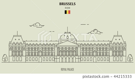 Royal Palace in Brussels, Belgium. Landmark icon Royal Palace in Brussels, Belgium. Landmark icon 44215333